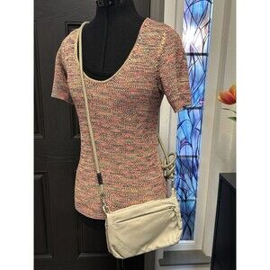 ZARA Nylon STRAP SHOULDER BAG Cross Body Mini Purse Unisex Beige